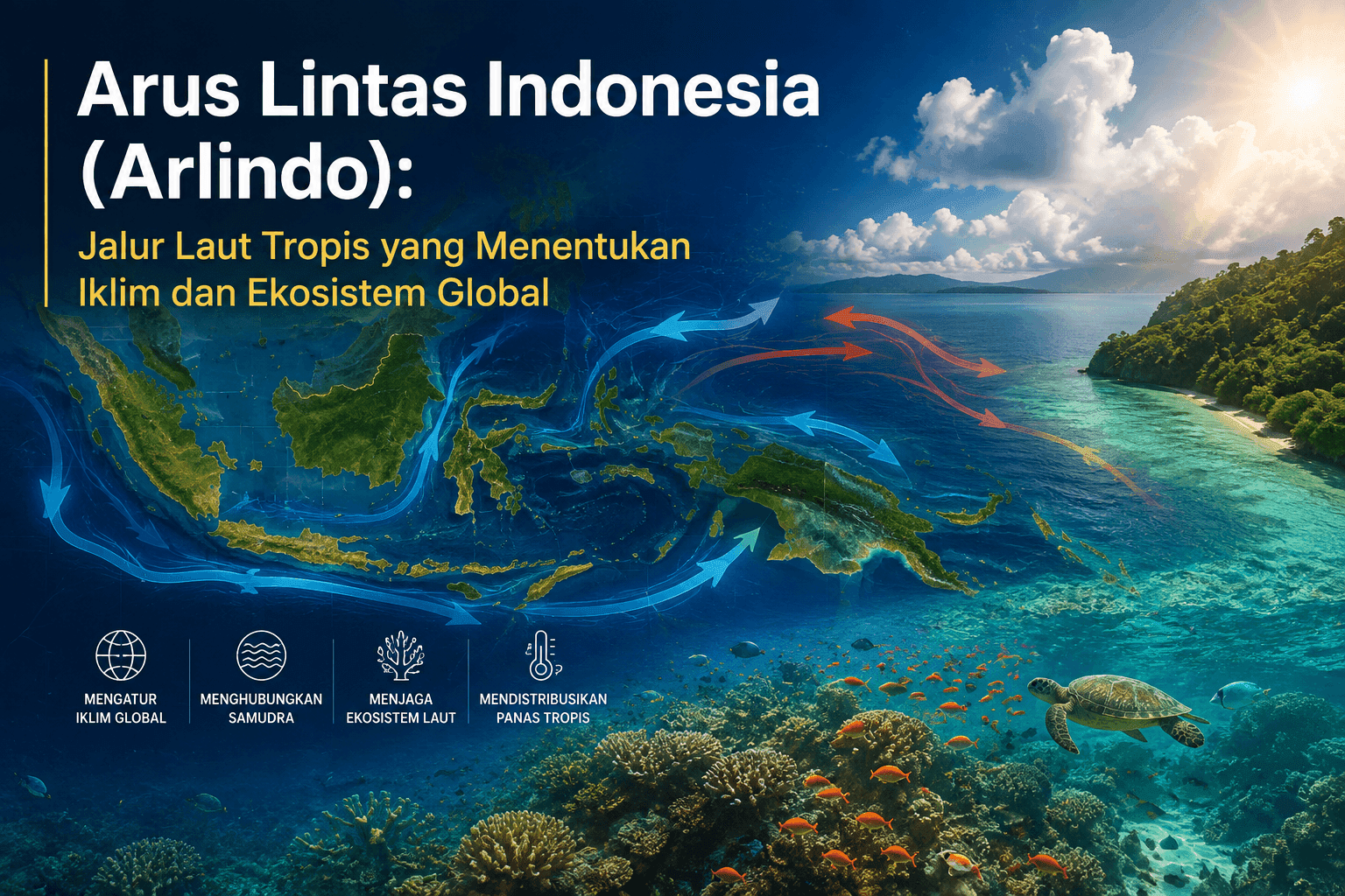 Arus Lintas Indonesia (Arlindo): Jalur Laut Tropis yang Menentukan Iklim dan Ekosistem Global