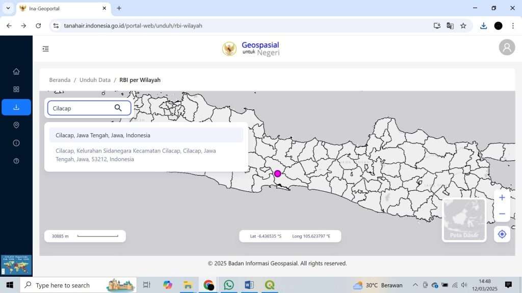 Pencarain data Peta Indonesia per wilayah