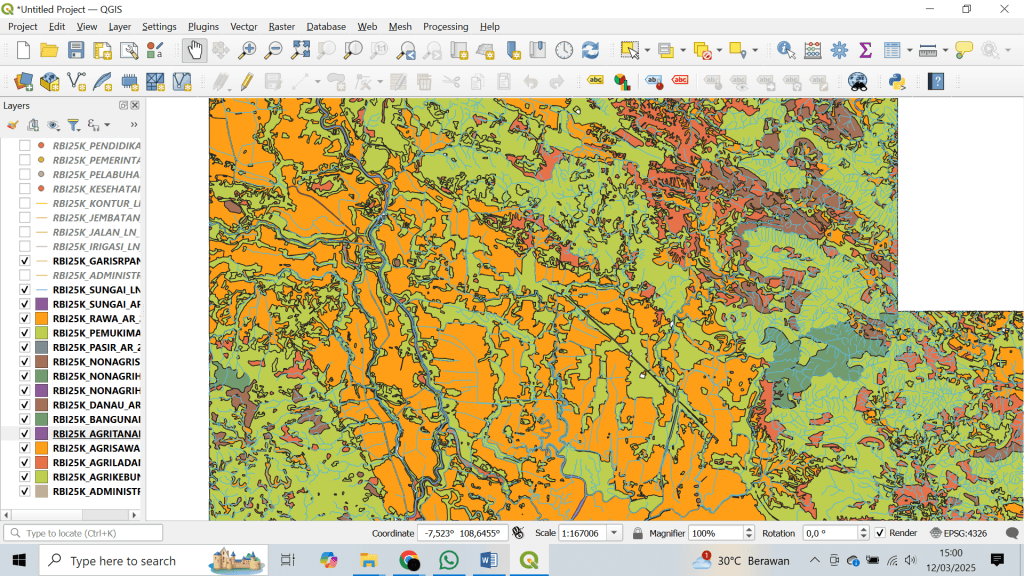 Visualisasi Data Shapefile RBI pada QGIS-2